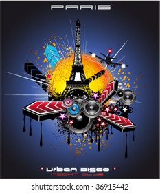 Abstract Urban Style Paris Disco Event Background