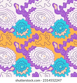 Abstract urban vector seamless artwork with surreal pattern 