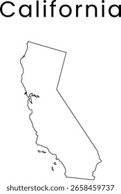 Abstract US California line map