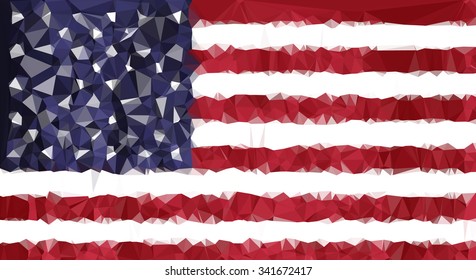 Abstract US Flag Polygonal Mosaic Background, Creative Business Design Templates. Illustration Vector EPS 10