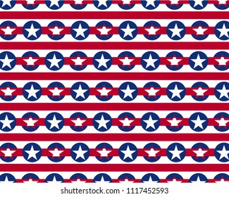Abstract US flag red blue stars background frame.US Independence Day Fourth of July Day, vector illustration