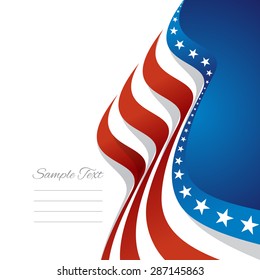 Abstract US flag right cover blue background vector