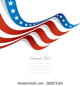 Abstract US Flag Top Left Cover Vector