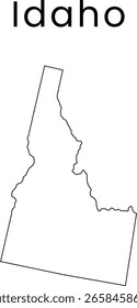 Abstractas mapa de líneas de Idaho en Estados Unidos