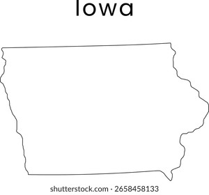 Abstract US Iowa line map