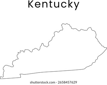 Abstractas mapa de líneas de Kentucky en Estados Unidos