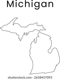 Abstract US Michigan line map