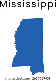 Abstract US Mississippi fill map