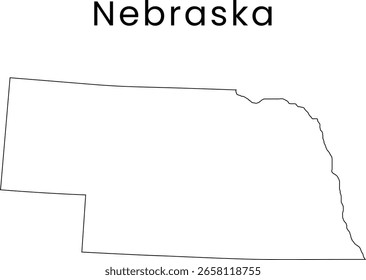 Abstractas mapa de la línea de Nebraska de EE.UU