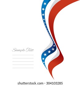 Abstract US right ribbon vector