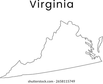 Abstrakte US Virginia Linienkarte