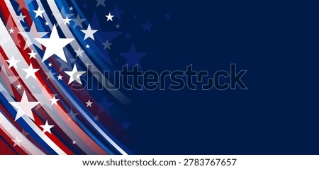 Abstract USA background design of line gradient and star 4th of july independence day banner vector illustration