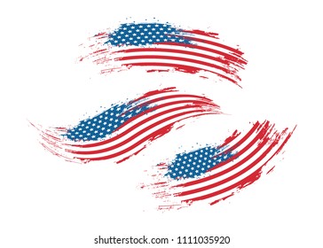 Abstract USA Flag Collection Vector Illustration