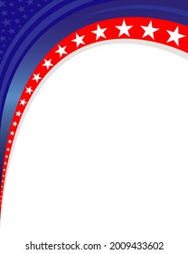  Abstract USA flag corner border frame with empty space for your text.