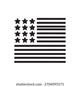 Abstract USA flag graphic. Stylized stars and stripes design. American national symbol illustration.