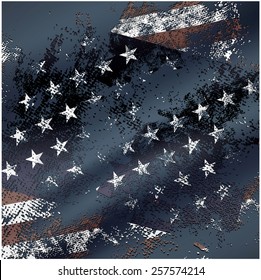 Abstract USA flag with grunge elements
