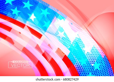 Abstract usa flag shape scene vector wallpaper colors background
