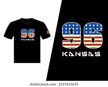 Abstractas USA Kansas Diseño de impresión de camiseta 