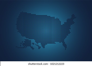 Abstract USA map with Dot Style Background