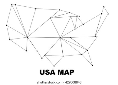 Abstract USA Map Lines Connection