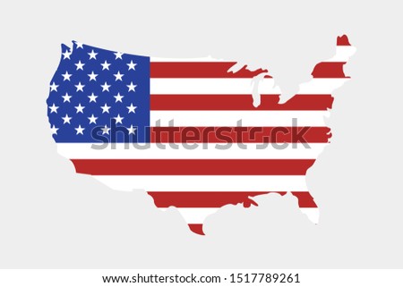 Abstract usa. United states. Simple vector illustration. American flag icon isolated. EPS 10