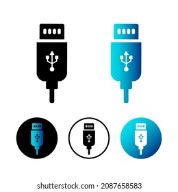Abstract Usb Cable Icon Illustration