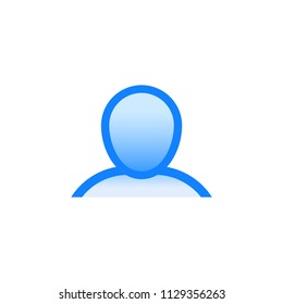 Abstract user avatar vector pictogram. Blue line icon with gradient fill of set Simple Line Filled