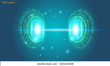 Abstract user HUD interface from glowing futuristic elements. EPS 10.