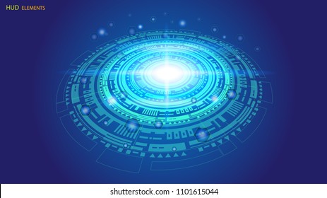 Abstract user HUD interface from glowing futuristic elements. EPS 10.