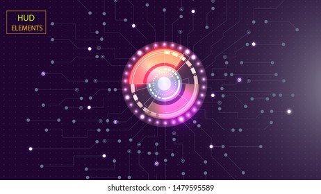 Abstract user HUD interface from glowing futuristic elements. EPS 10.