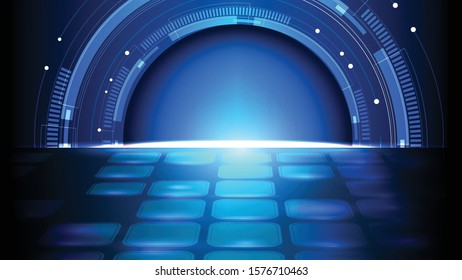 Abstract user HUD interface from glowing futuristic elements. EPS 10