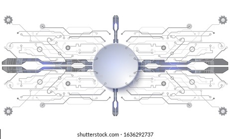 Abstract user HUD interface from glowing futuristic elements. High-tech digital network, communications, high technology. EPS 10