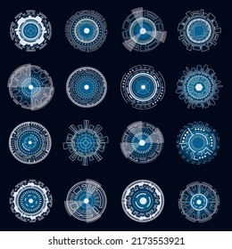 Abstract user HUD interface from glowing futuristic elements. EPS 10