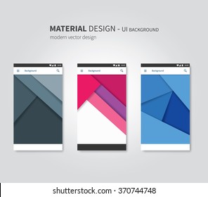 Abstract User Interface Templates Of Overlaps Paper / Set Of Ui Material Design Background