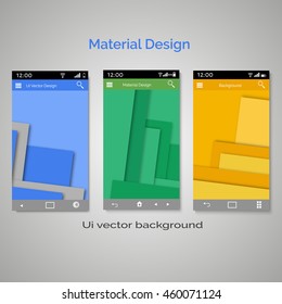  Abstract user interface templates of overlaps paper. set of ui material design background