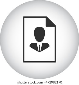Abstract user on paper icon. Vector sign 