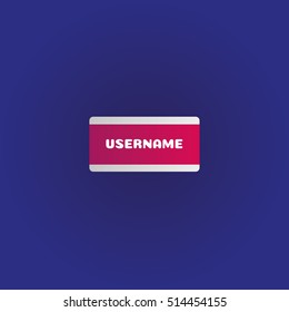 abstract username button on blue background