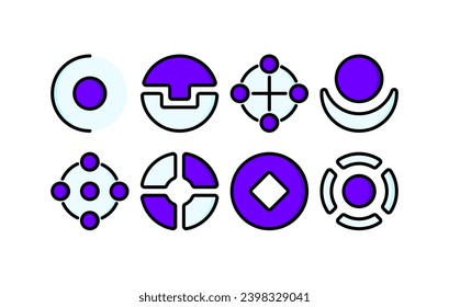 Iconos de líneas vectoriales abstractas y de utilidad