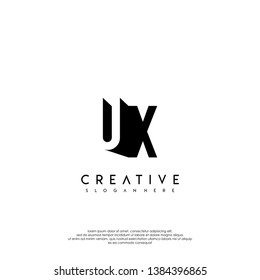 abstract UX logo letter in shadow shape design concept