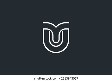 Resumen Icono del Monograma de logotipos UY, YU, U, Y Letters.
