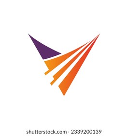 Abstract v initial company logo vector image
