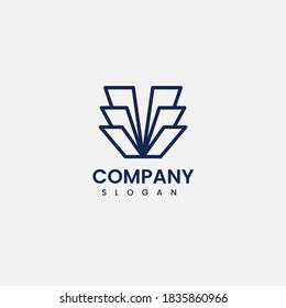 abstract V Letter Logo Design	