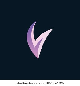 Abstract V Letter Logo Design Vector Illustration.