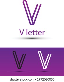 abstract V letter logo design template