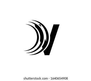 Abstract V Letter Logo, Perfect for Technology  and Automotive Concept.