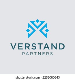 Abstract V Letter Modern Initial logo Design