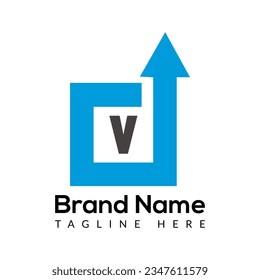 Abstract V letter modern initial lettermarks logo design	