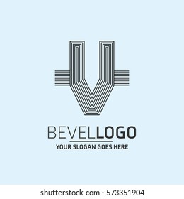 Abstract V letter vector logo icon template