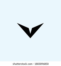 abstract v logo. airplane icon