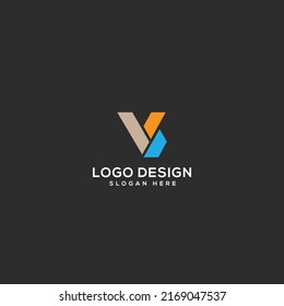 Abstract V Shape Logo Design Vector Illustration